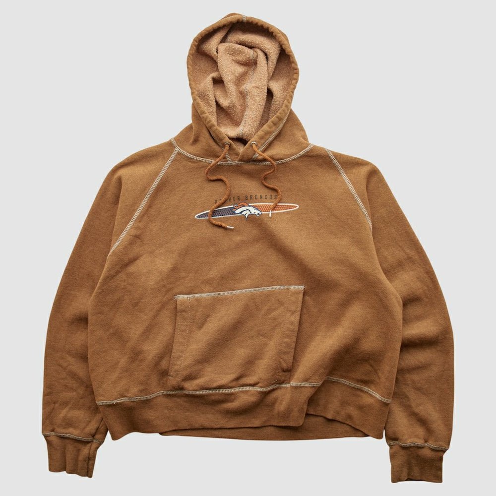 Denver Broncos NFL 2000s Hooded Pullover Sweatshirt Tan Vintage | Fanatics