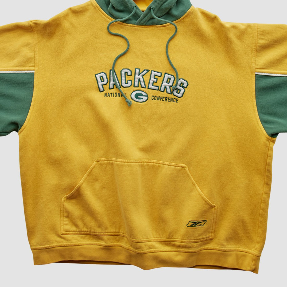 Green Bay Packers Reebok 2000s Hooded Pullover Sweatshirt Yellow Vintage | Fanatics