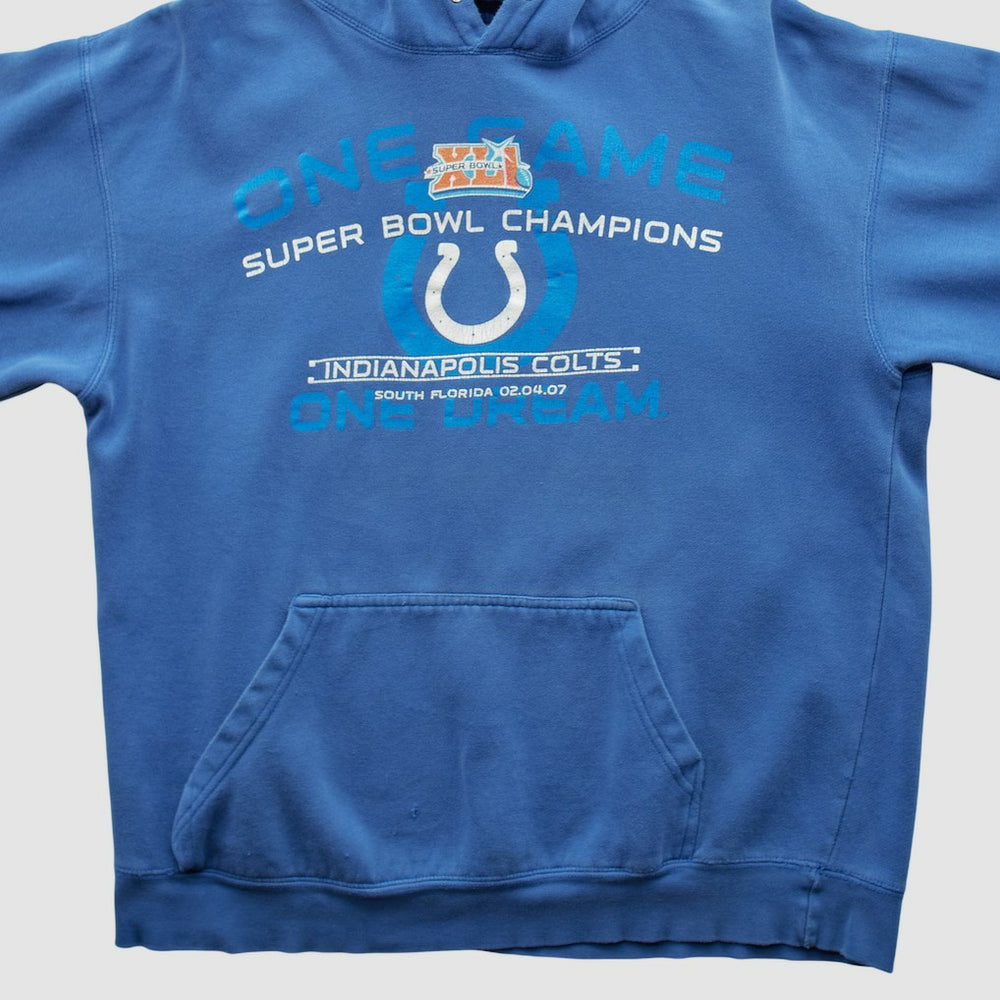 Indianapolis Colts Alstyle 2007 Hooded Pullover Sweatshirt Blue Vintage | Fanatics