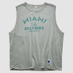 Miami Dolphins Champion 2000s Tank Heather Gray Vintage | Fanatics