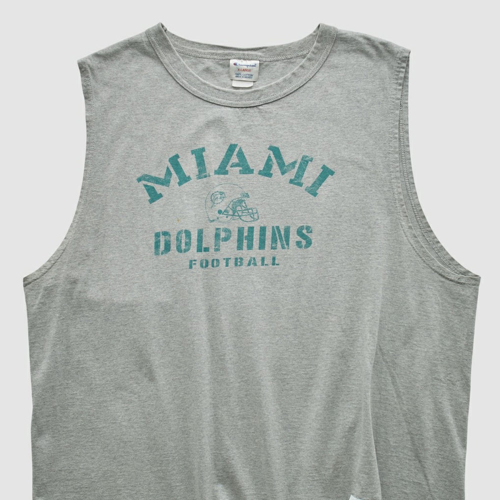 Miami Dolphins Champion 2000s Tank Heather Gray Vintage | Fanatics