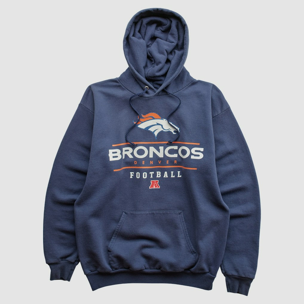 Denver Broncos NFL 2000s Hooded Pullover Sweatshirt Navy Vintage | Fanatics