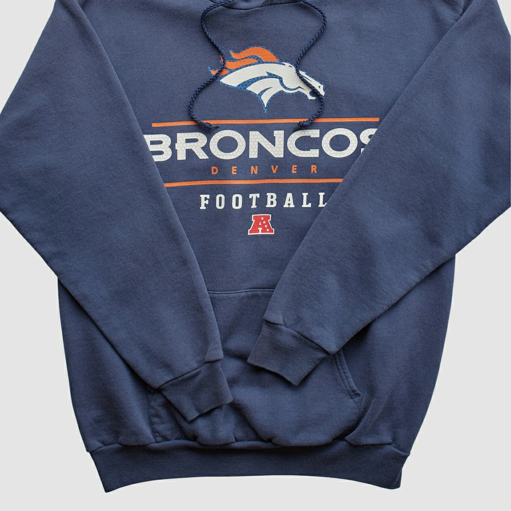 Denver Broncos NFL 2000s Hooded Pullover Sweatshirt Navy Vintage | Fanatics