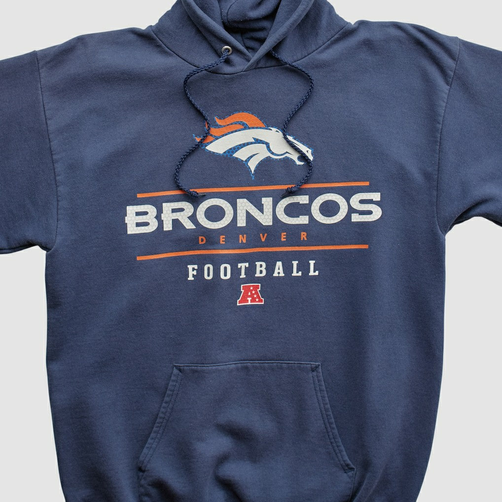 Denver Broncos NFL 2000s Hooded Pullover Sweatshirt Navy Vintage | Fanatics