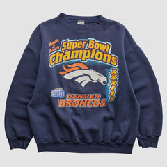 Denver Broncos Logo 7 1999 Pullover Sweatshirt Navy Vintage | Fanatics