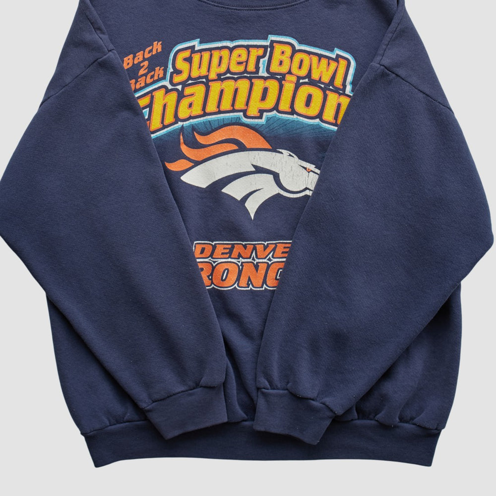 Denver Broncos Logo 7 1999 Pullover Sweatshirt Navy Vintage | Fanatics