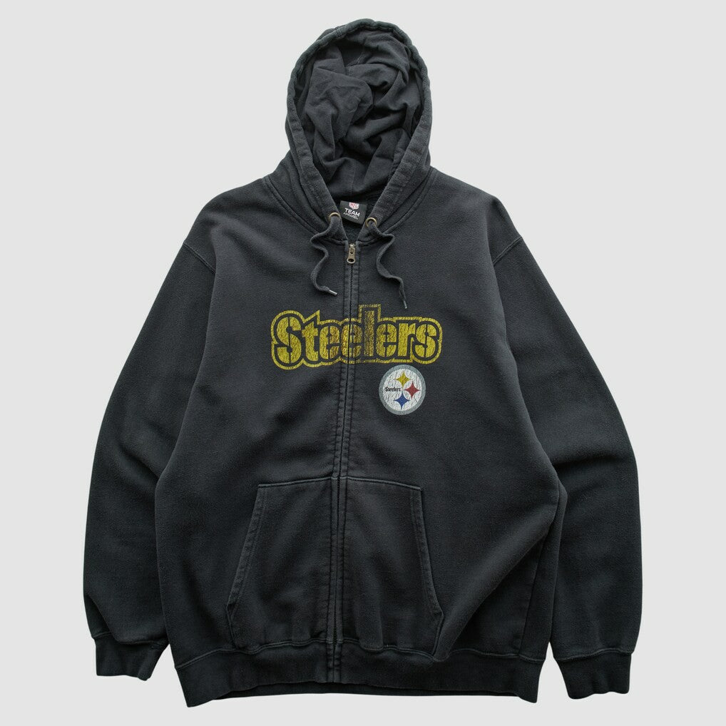 Pittsburgh Steelers NFL 2010s Hooded Full Zip Sweatshirt Black Vintage | Fanatics