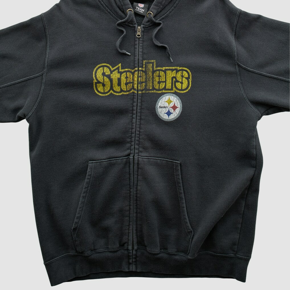 Pittsburgh Steelers NFL 2010s Hooded Full Zip Sweatshirt Black Vintage | Fanatics