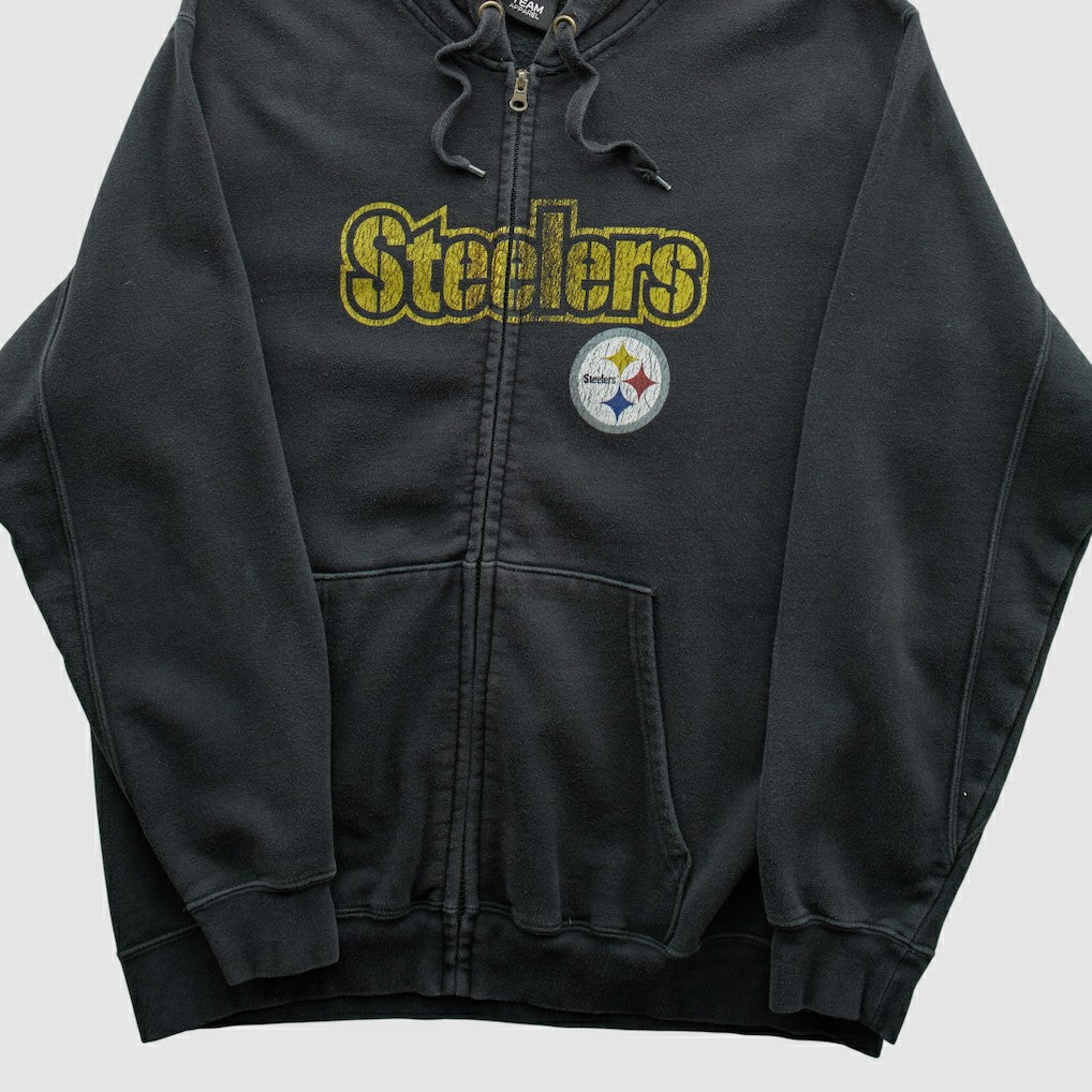 Pittsburgh Steelers NFL 2010s Hooded Full Zip Sweatshirt Black Vintage | Fanatics