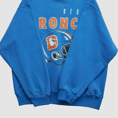 Denver Broncos Hanes 90s Pullover Sweatshirt Blue Vintage | Fanatics