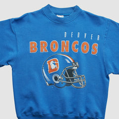 Denver Broncos Hanes 90s Pullover Sweatshirt Blue Vintage | Fanatics