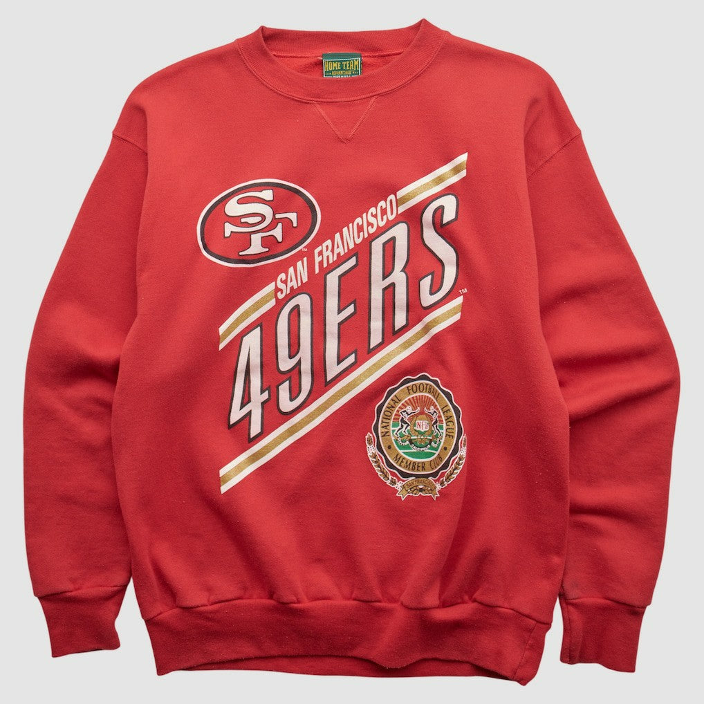 San Francisco 49ers Home Team Advantage 90s Pullover Sweatshirt Red Vintage | Fanatics