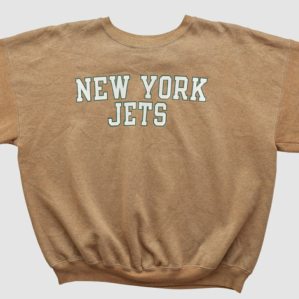 New York Jets Champion 2000s Pullover Sweatshirt Tan Vintage | Fanatics