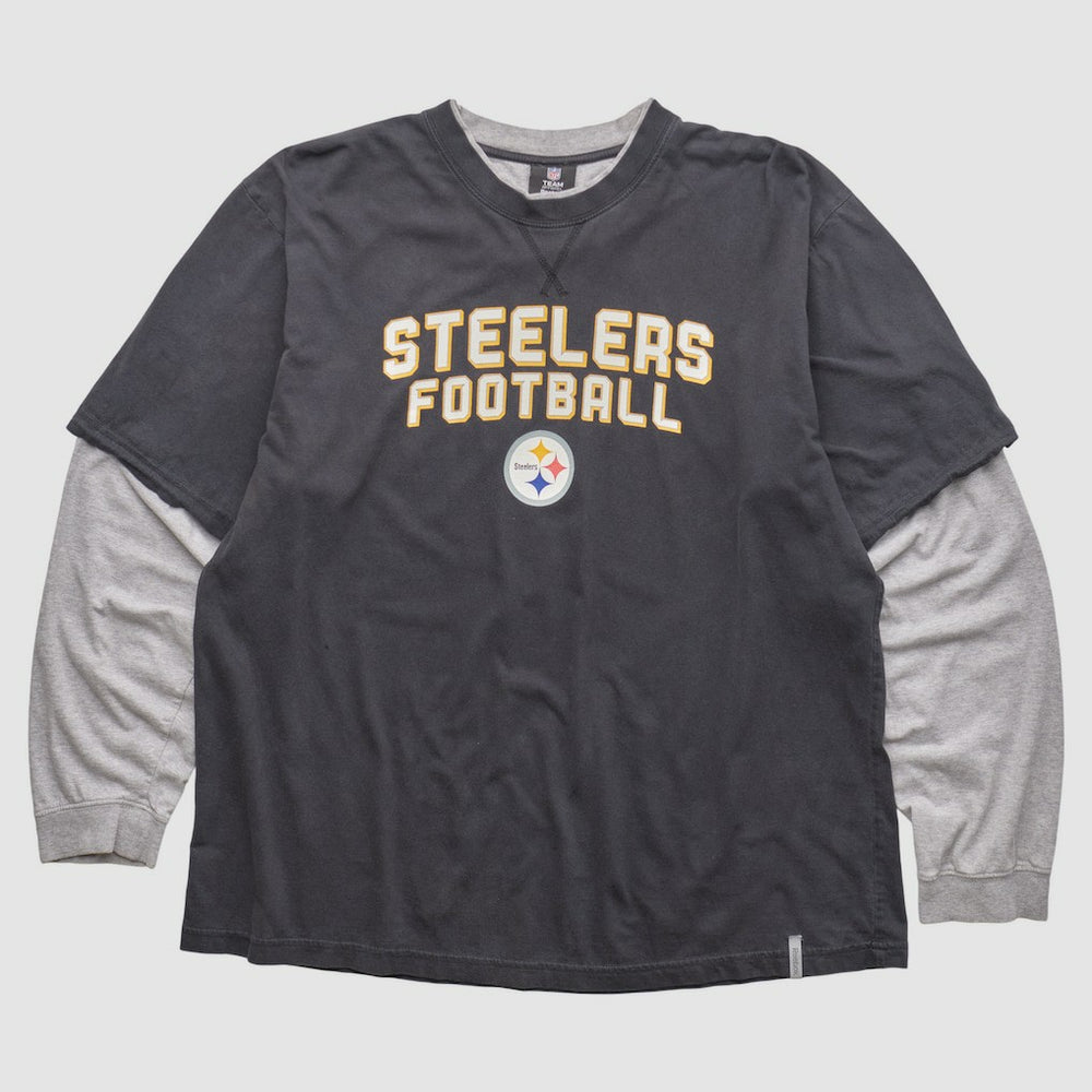 Pittsburgh Steelers Reebok 2010s Long Sleeve T-shirt Black Vintage | Fanatics