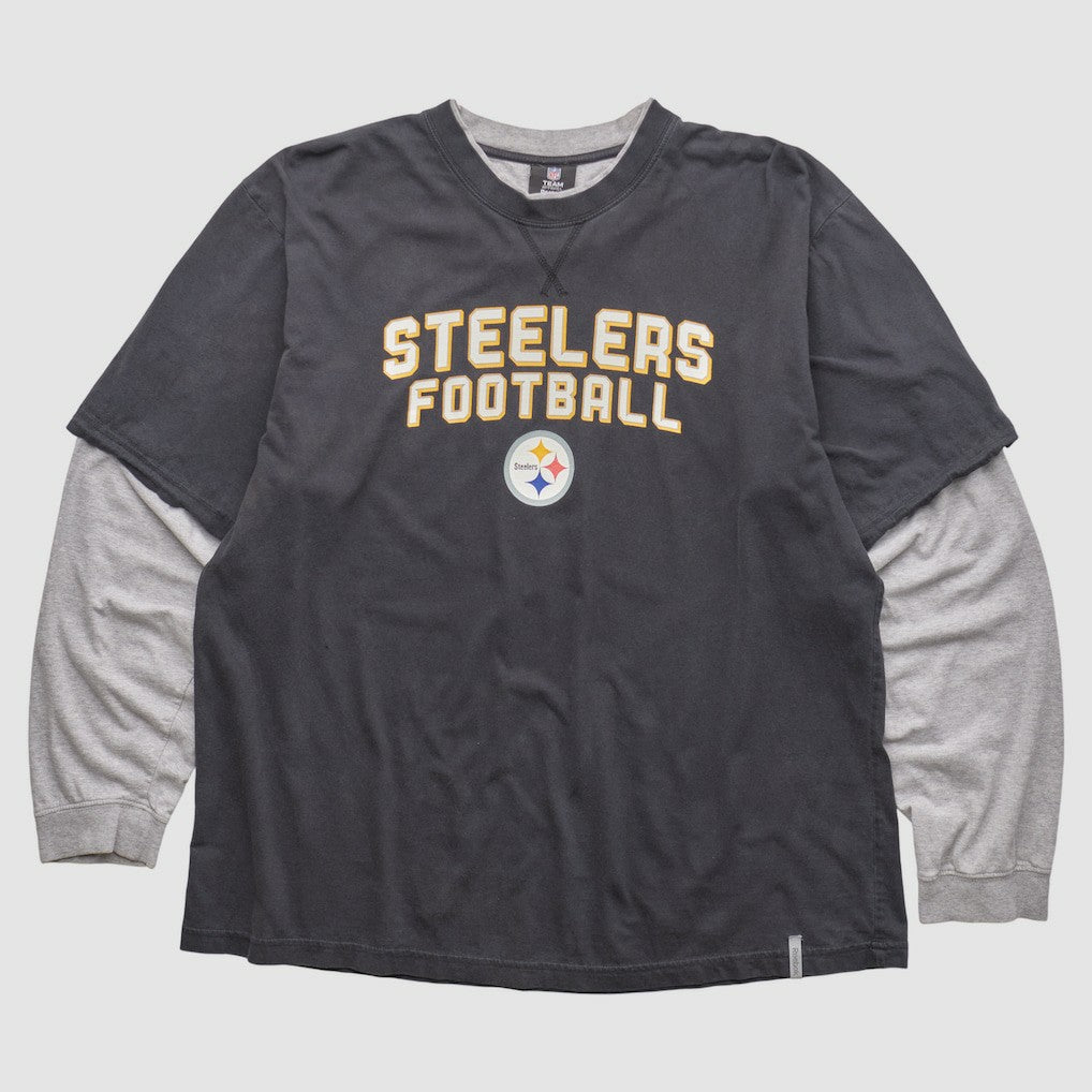 Pittsburgh Steelers Reebok 2010s Long Sleeve T-shirt Black Vintage | Fanatics