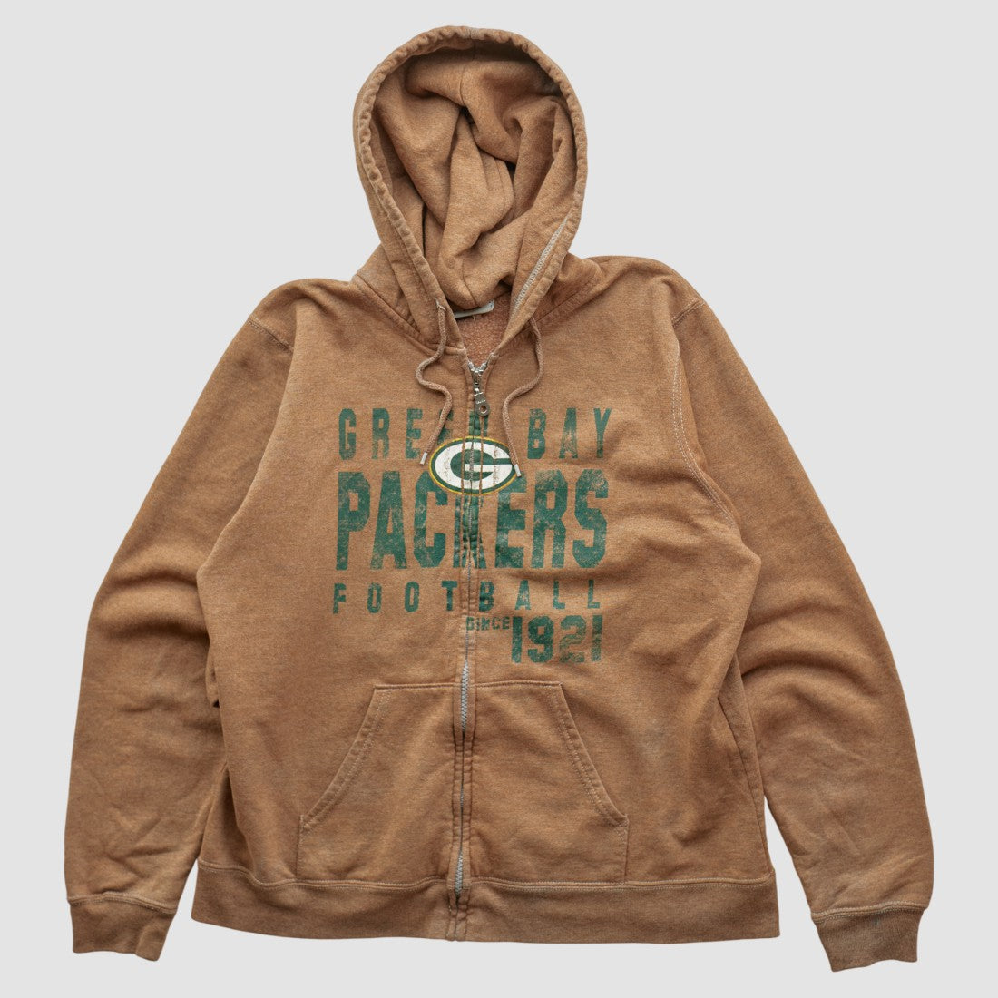 Green Bay Packers NFL 2000s Hooded Full Zip Sweatshirt Tan Vintage | Fanatics