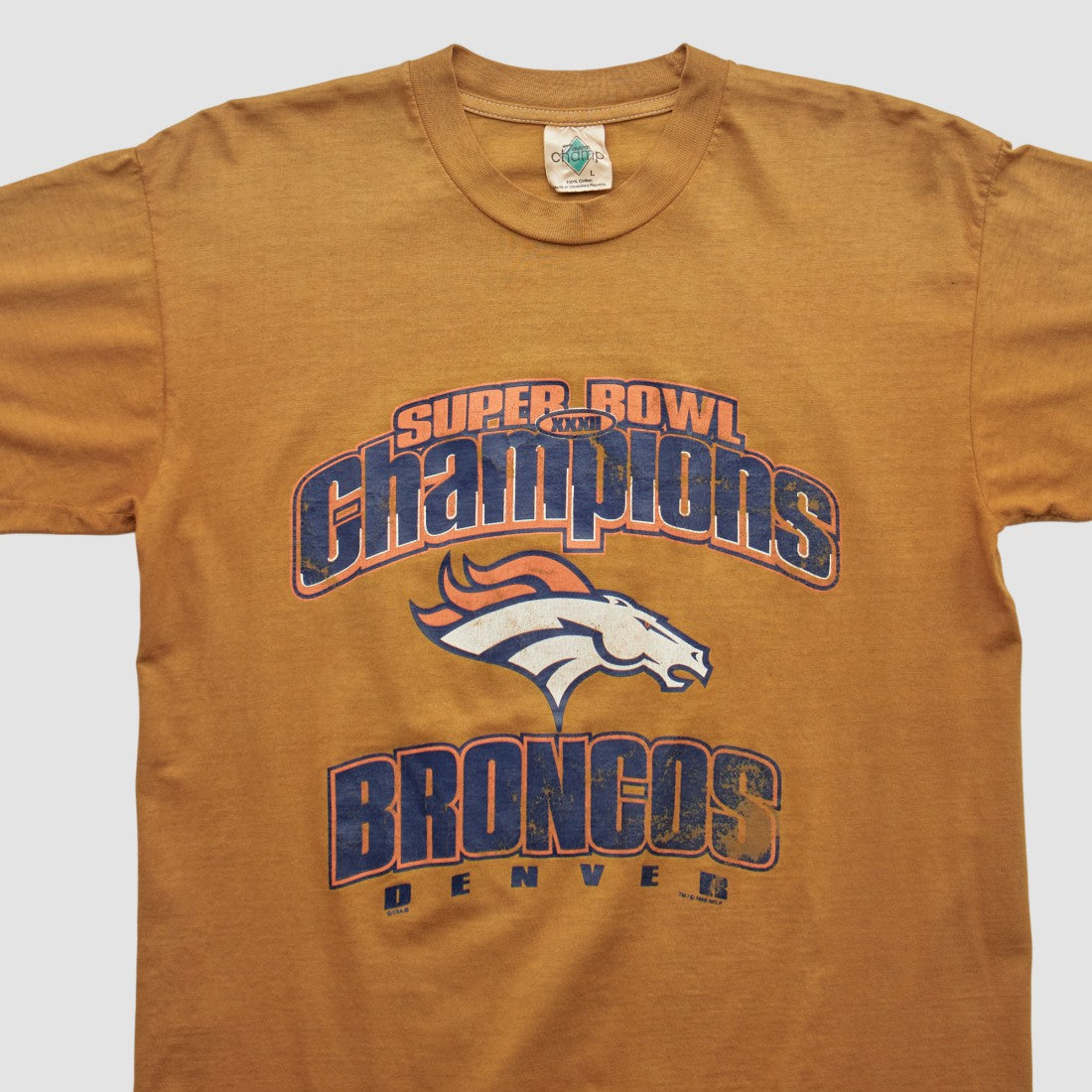 Denver Broncos Tour Champ 90s T-shirt Tan Vintage | Fanatics