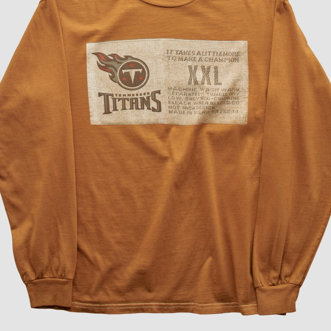 Tennessee Titans Champion 2000s Long Sleeve T-shirt Brown Vintage | Fanatics