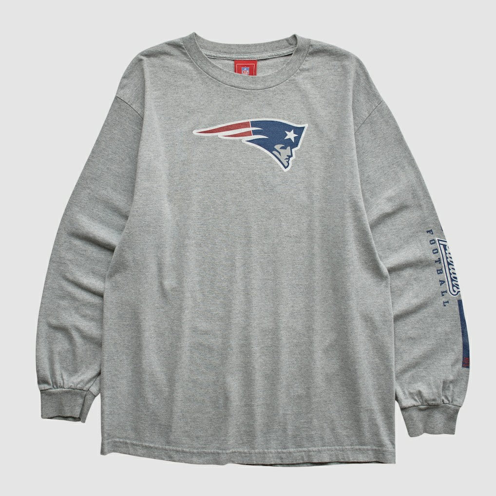 New England Patriots NFL 2000s Long Sleeve T-shirt Heather Gray Vintage | Fanatics