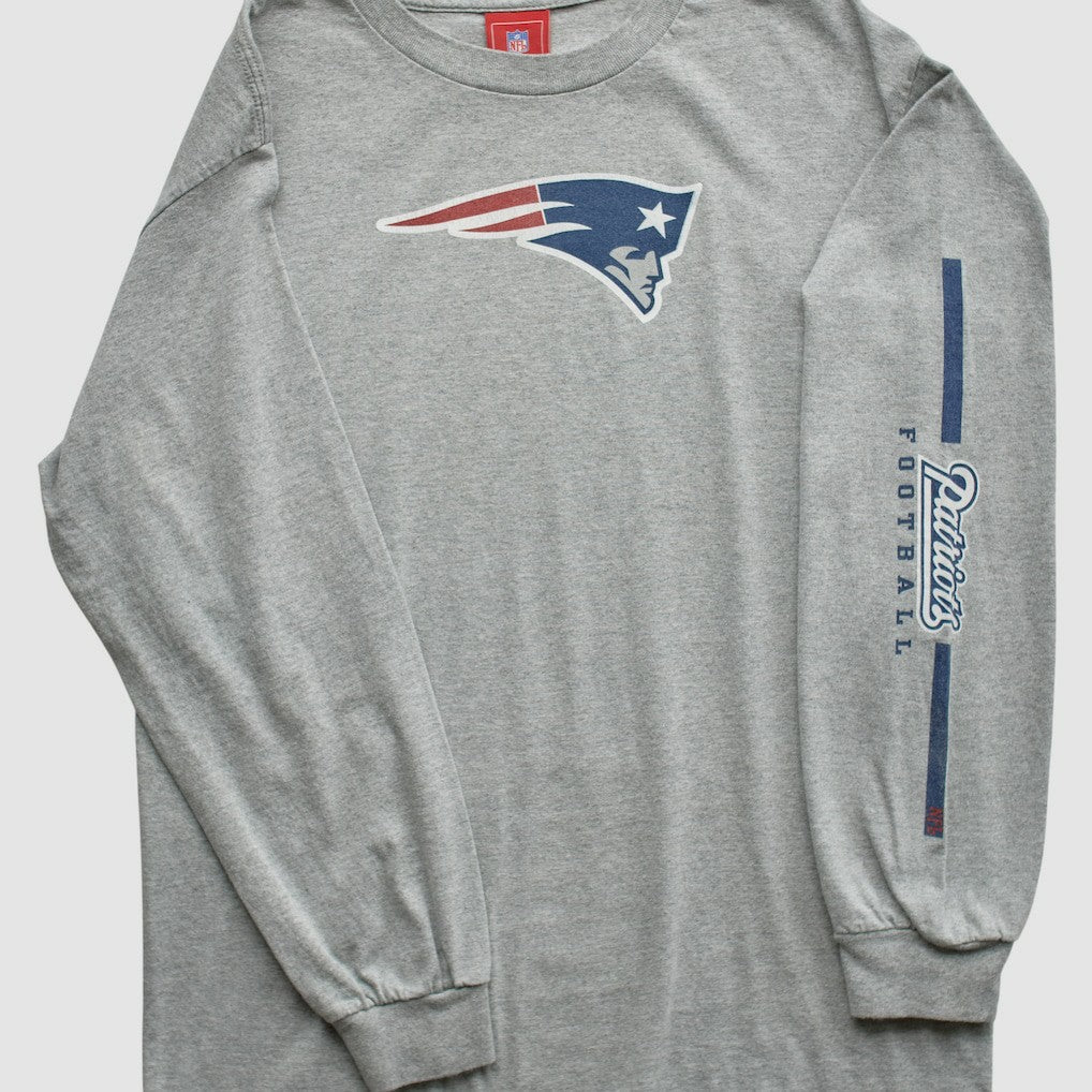 New England Patriots NFL 2000s Long Sleeve T-shirt Heather Gray Vintage | Fanatics