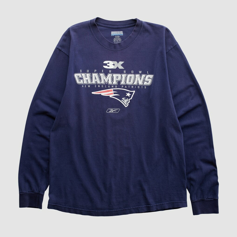 New England Patriots Reebok 2000s Long Sleeve T-shirt Navy Vintage | Fanatics