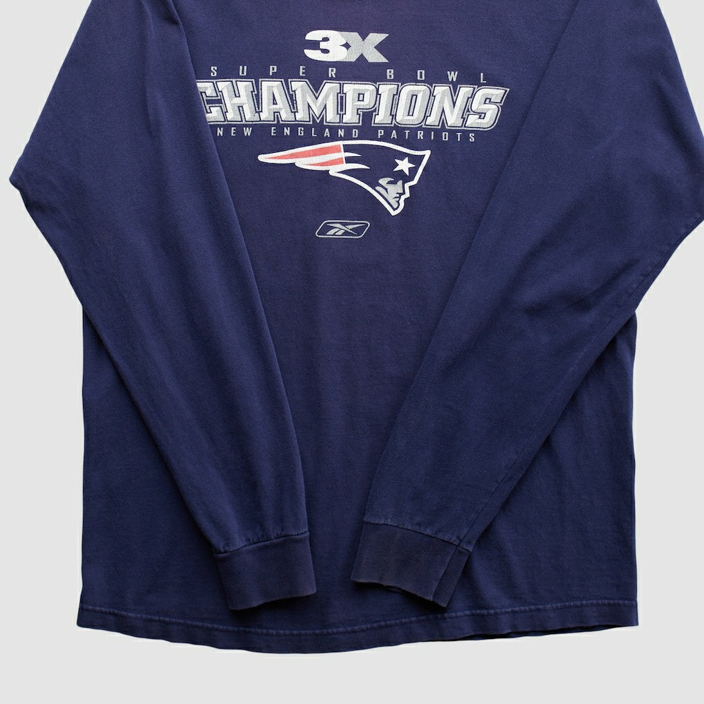 New England Patriots Reebok 2000s Long Sleeve T-shirt Navy Vintage | Fanatics