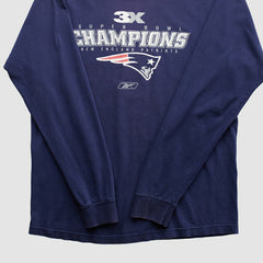 New England Patriots Reebok 2000s Long Sleeve T-shirt Navy Vintage | Fanatics