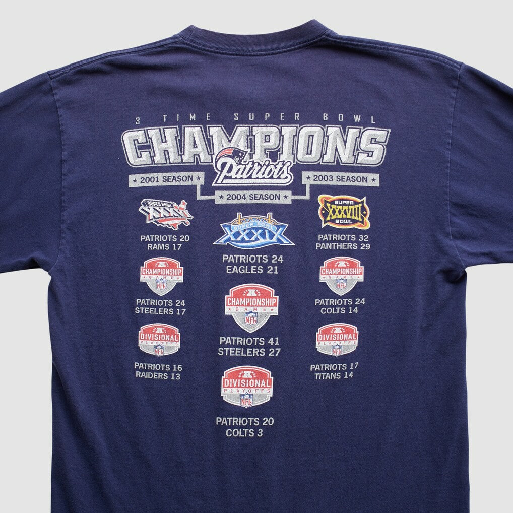 New England Patriots Reebok 2000s Long Sleeve T-shirt Navy Vintage | Fanatics