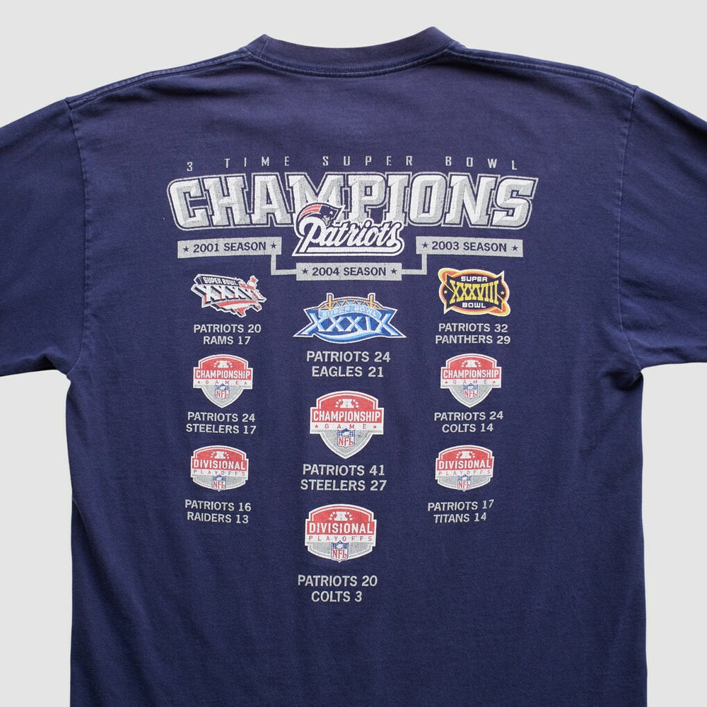 New England Patriots Reebok 2000s Long Sleeve T-shirt Navy Vintage | Fanatics
