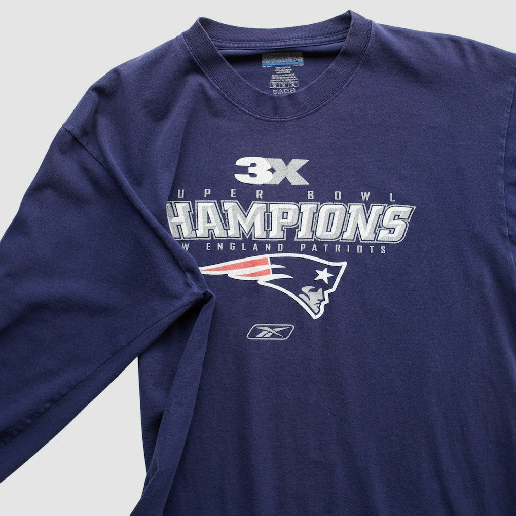 New England Patriots Reebok 2000s Long Sleeve T-shirt Navy Vintage | Fanatics
