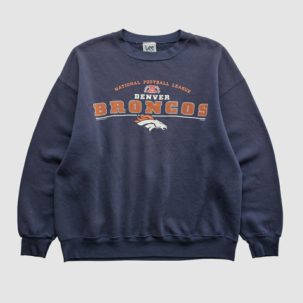 Denver Broncos Lee Apparel 2001 Pullover Sweatshirt Navy Vintage | Fanatics
