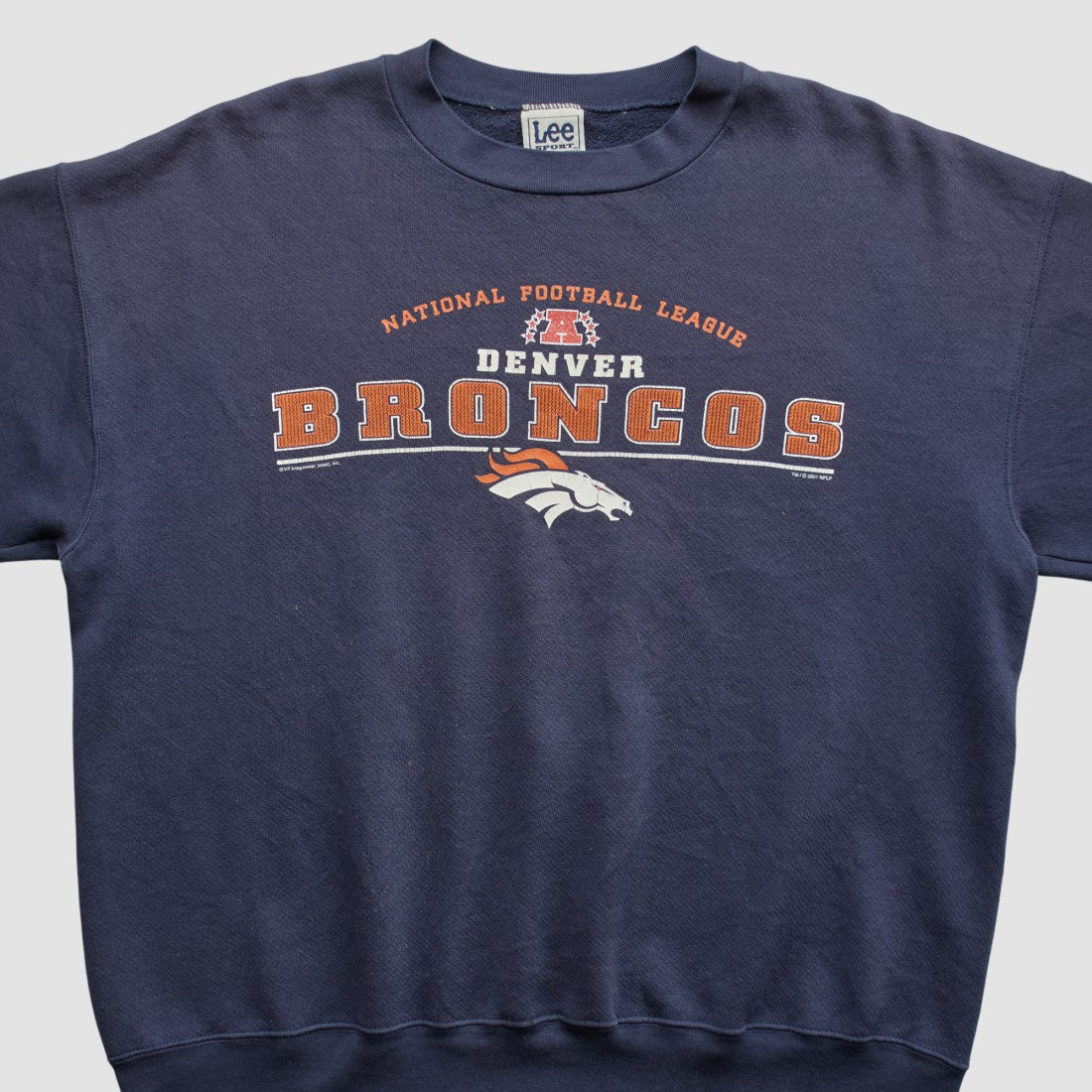 Denver Broncos Lee Apparel 2001 Pullover Sweatshirt Navy Vintage | Fanatics