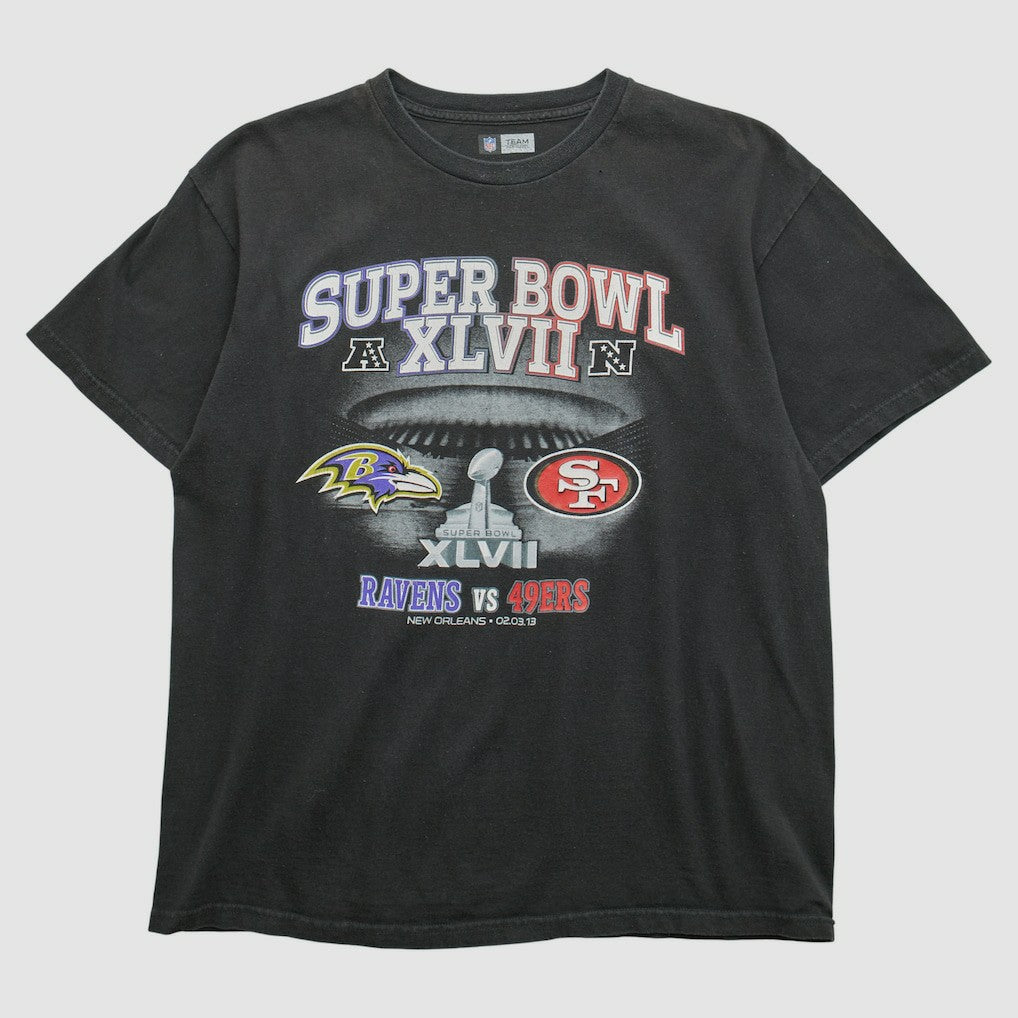 Superbowl XLVII NFL 2013 T-shirt Black Vintage | Fanatics