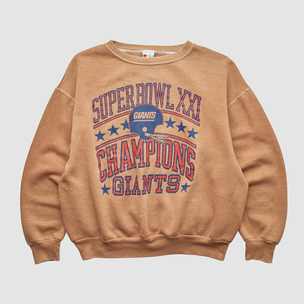 New York Giants Signal 1987 Pullover Sweatshirt Tan Vintage | Fanatics