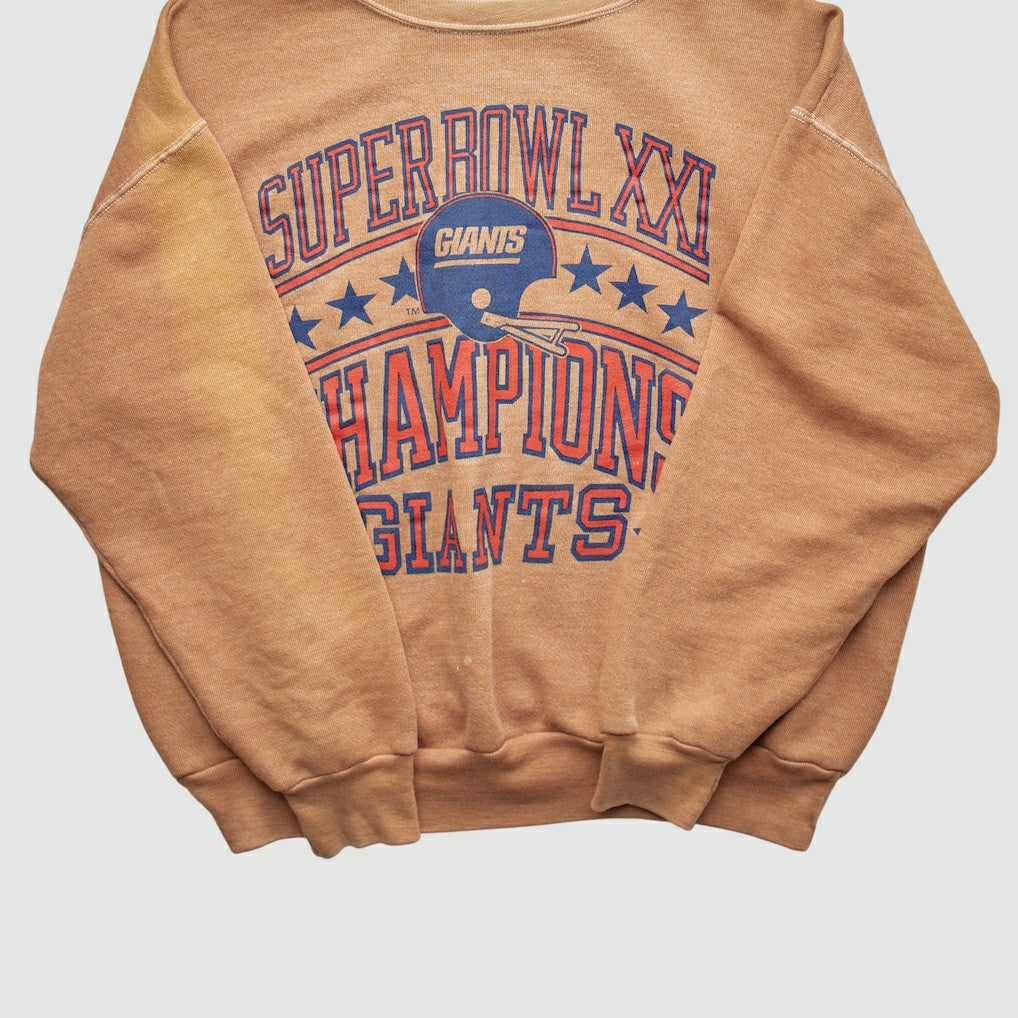New York Giants Signal 1987 Pullover Sweatshirt Tan Vintage | Fanatics