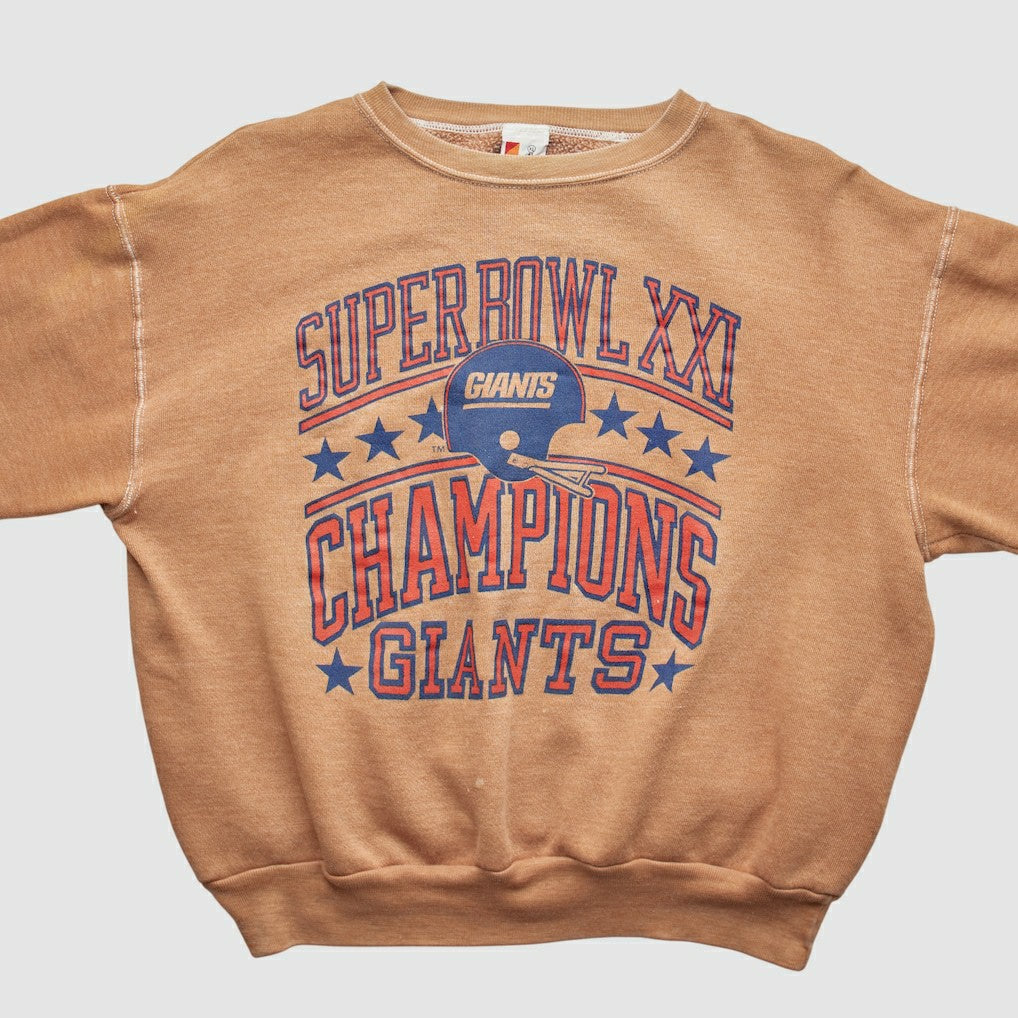New York Giants Signal 1987 Pullover Sweatshirt Tan Vintage | Fanatics