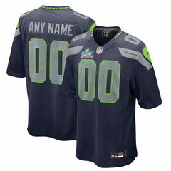 Seattle Seahawks Super Bowl LX Patch Custom Game Jersey College Navy | Nike for Sale