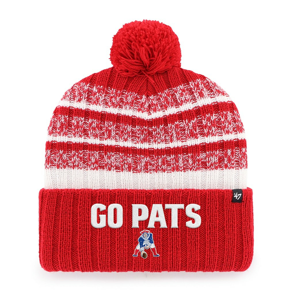 New England Patriots '47 Local Cuffed Knit Hat with Pom Red | 47 brand