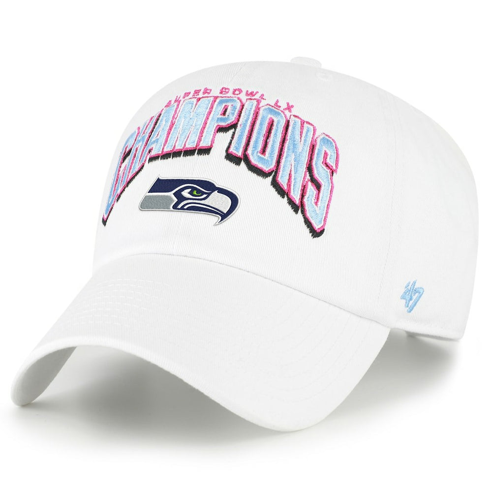 Seattle Seahawks '47 Super Bowl LX Champions Side Patch Clean Up Adjustable Hat White | NFL