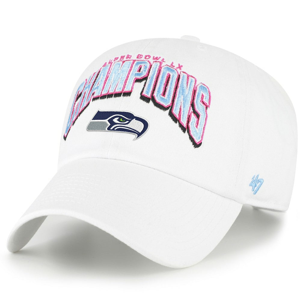 Seattle Seahawks '47 Super Bowl LX Champions Side Patch Clean Up Adjustable Hat White | NFL