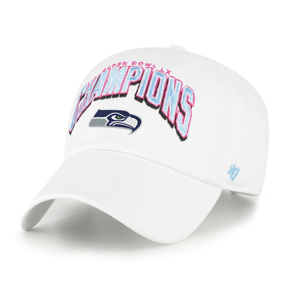 Seattle Seahawks '47 Super Bowl LX Champions Side Patch Clean Up Adjustable Hat White | NFL