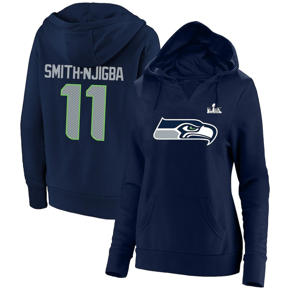 Jaxon Smith-Njigba Seattle Seahawks Women's Super Bowl LX Champions Plus Size Name & Number Fleece Hoodie College Navy | Fanatics