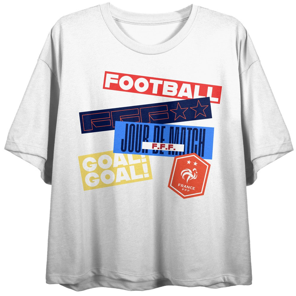France National Team Women's White Jour De Match Cropped T-Shirt - FIFA World CUP