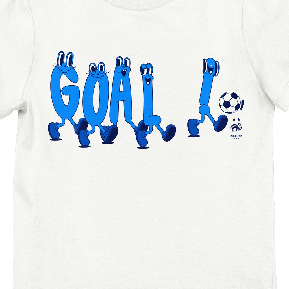France National Team Youth Goal Letters Playing Soccer T-Shirt White - FIFA World CUP