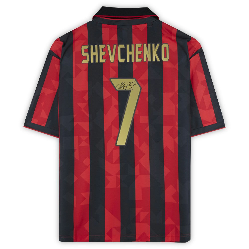 Andriy Shevchenko AC Milan Autographed 1994 Red/Black Home Jersey Icons - FIFA World CUP