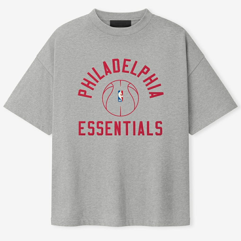 Philadelphia 76ers Fear of God x Barkley L. Hendricks Unisex 90's T-Shirt Heather Gray - NBA