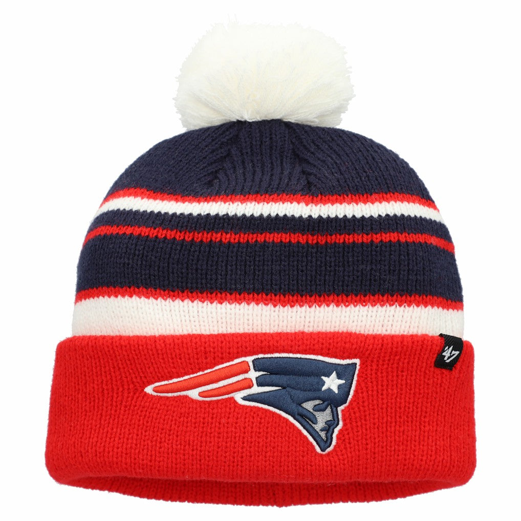 New England Patriots '47 Preschool Peewee Cuffed Knit Hat with Pom Red | 47 brand