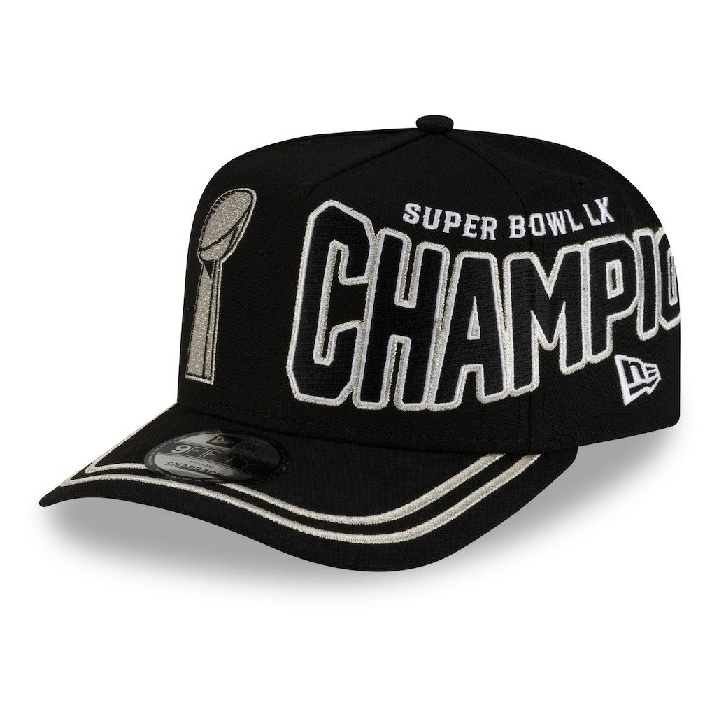 Seattle Seahawks New Era Super Bowl LX Champions Parade A-Frame 9FIFTY Snapback Hat Black | NFL