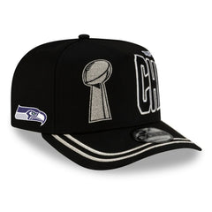 Seattle Seahawks New Era Super Bowl LX Champions Parade A-Frame 9FIFTY Snapback Hat Black | NFL