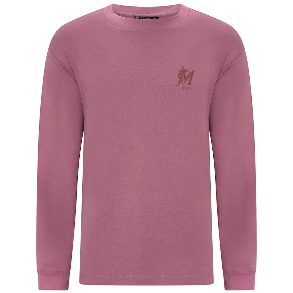 Miami Marlins Levelwear Bridal Rose Luxe Signature Long Sleeve T-Shirt - MLB